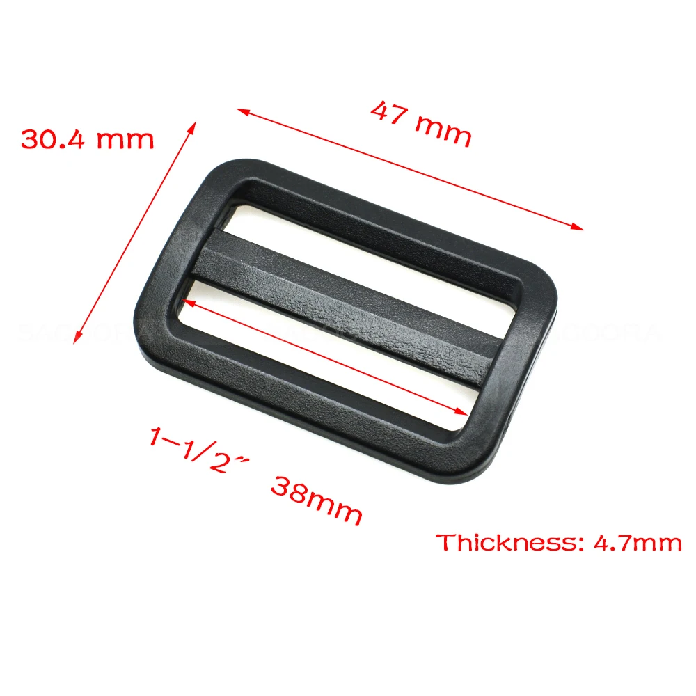 38mm Plastic Triglide Buckles (50 pieces)