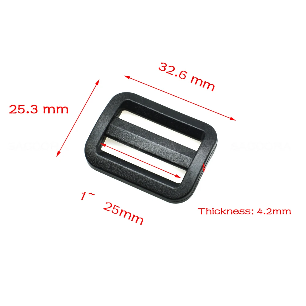 25mm Plastic Triglide Buckles (50 pieces)